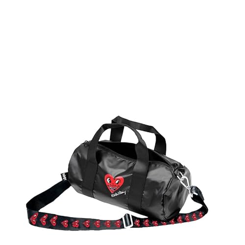 LOQI(���[�L�[) �~�j�{�X�g���o�b�O/�L�[�X�E�փ����O Black Heart Face Metallic Mini Weekender/WE.KH.HM