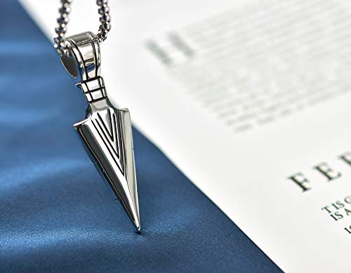Image of Necklace for Men Stainless Steel Necklace for Women Triangle Necklace Arrowhead Pendant Necklace Charm Pendant with Chain Link Classic Fashion Jewelry for Boys Teens and Girls Unisex