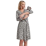 Galabloomer Maternity Robe and Baby Receiving Blanket, Matching Mommy Labor Delivery Robe and Swaddle Set