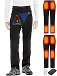 20000mAh Heated Trousers for Men & Women, Waterproof Softshell Thermal Ski Pants with Upgraded 7.4V Battery, for Winter Hiking Work Outdoors (UK, Alpha, S, Regular, Regular, Black)