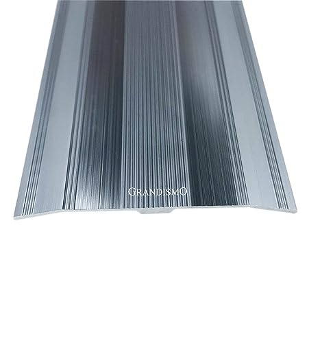 Grandismo® - Extra Wide Carpet Cover Threshold Strip - Extra Long 9ft / 2.7m / 270cm / 2700mm - 61mm Width - Screw Down - Flooring Trim Metal Doorbar - Grey