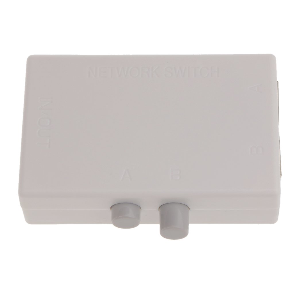 MagiDeal 2Ports RJ45 Manual AB Ethernet Network Switch-RJ45 LAN Box Selector Hub