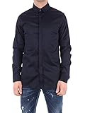 camicie bluse stradivarius Marca: AX Exchange ARMANI EXCHANGE Smart Stretch Satin Camicia, Blu (Navy), Large Uomo