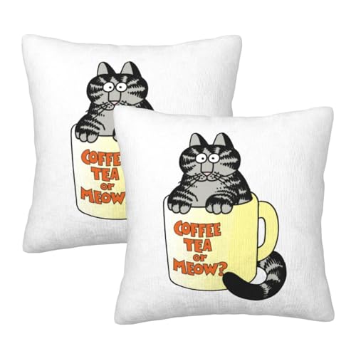 枕カバー クリバンキャット 悪い猫 漫画 クッションカバー 2枚セット 座布団カバー まくらカバー おしゃれ 可愛い ソファ背当て 抱き枕 インテリア飾り オフィス 部屋飾り 四季通用 45×45cm