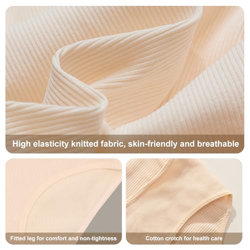 7 Pack Cotton Underwear for Women Sexy Low Rise Ribbed Hipster Breathable Soft Womens Bikini Panties Cheeky - Image 4