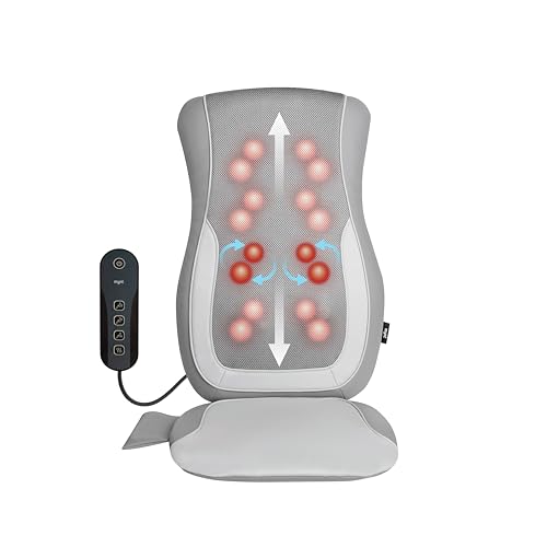 Mynt Gray Back Massager for Chair with Heat for Deep