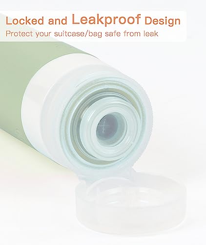 Quatish Travel Bottles for Toiletries【Original Patented】, 3 oz Tsa Approved Leak Proof Travel Size Containers, Silicone Shampoo and Conditioner Bottles, 4 Pack Travel Size Bottles, Morandi, 4pack - Image 3