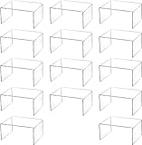 Gonice 14 PCS Acrylic Display Risers Collectible Figure Display Stands Clear Riser Shelf Showcase fo