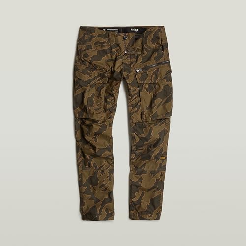 G-STAR Raw - Mens Rovic Zip 3D Regular Tapered Pants, Color Shadow Olive Island Camo, Size: 33W x 30L4