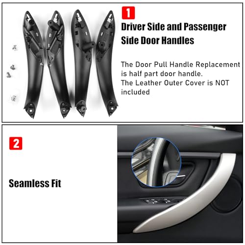 Image of Jaronx Compatible with BMW Door Handles Replacement for 320i,325i,328i,330i,335i,340i F30 /F31 /F80 M3, 4PCS Driver Side and Passenger Side Interior Door Pull Handle Replacement(NOT for 4 Series) | 320i,325i,328i,330i,335i,340i 4PCS Driver Side and Passenger Side Interior Door Pull Handle Replacement(NOT for 4 Series)