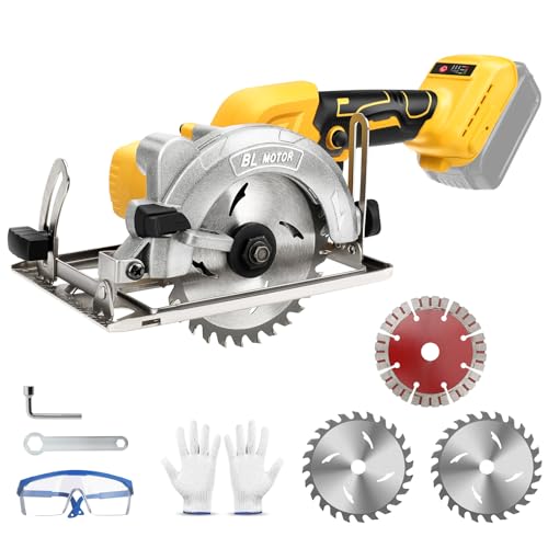 Akku Kreissäge kompatibel mit Dewalt 20V, Mini Handkreissäge mit 3 Sägeblättern, 8500RPM Bürstenloser Max Schnitttiefe 40mm(90°),31mm(45°) für Holz, Weichmetall, Fliesen (ohne Akku) Akku Kreissäge kompatibel mit Dewalt 20V, Mini Handkreissäge mit 3 Sägeblättern, 8500RPM Bürstenloser Max Schnitttiefe 40mm(90°),31mm(45°) für Holz, Weichmetall, Fliesen (ohne Akku)