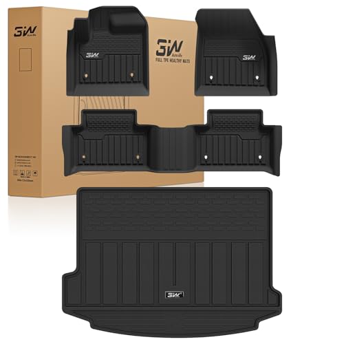 3W Floor mats & Cargo Liner fit for Range Rover Evoque 2020-2024 2025 2026,TPE All Weather Custom Fit Floor Liner Full Set Car Liners