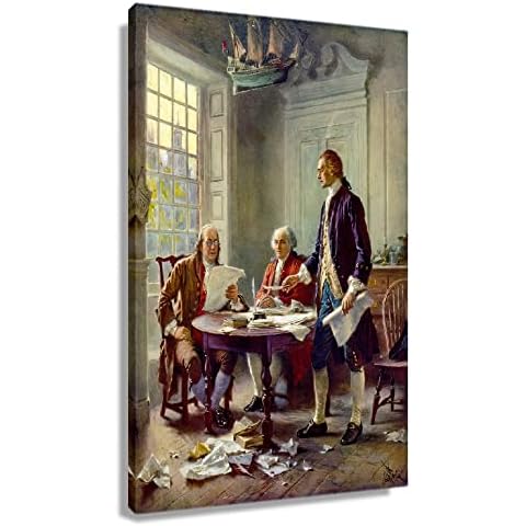 The Declaration Of Independence Framed Wall Decor Posters Office Artwork Vintage Modern Art Pictures Canvas Classic Home Decor Jean Leon Gerome Poster Painting Framed (16x24 inch) Cover