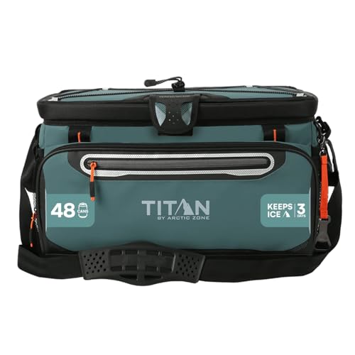 Titan by Arctic Zone 48 Can Zipperless Cooler with SmartShelf Jungle Hunt