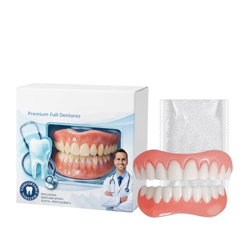 JHAZUN Protesi Dentale In Silicone,Denti Finti Da Applicare Da Soli, Dentiera Provvisoria, Faccette Dentali, Vestibilità Confortevole(A)