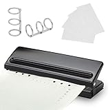 Capacidad de perforación de 6 hojas: Perforadora para perforadoras de carpetas de hasta 6 hojas de papel A4, con orificios de 5,5 mm de diámetro, profundidad de alimentación de papel de 7 mm, conveniente y rápida, ahorrando tiempo y energía.