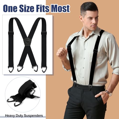 Image of Janmercy 2 Pcs X Back Hidden Suspenders for Men