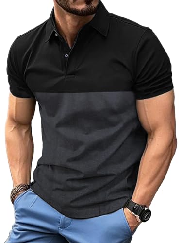 LEOTUDE Men's Regular Fit Half Sleeve Matty Polo T-Shirt(P46_Anthra_P_Anthra_XL)