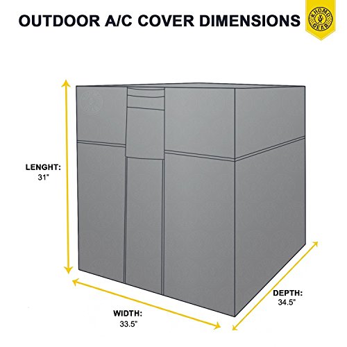 KHOMO GEAR Waterproof Heavy Duty Outdoor ac Cover air Conditioning Protector, Conditioner Outside Units, Tan - Thumbnail 3