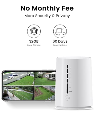 Image of Security Cameras Wireless Outdoor, No Monthly Fee Solar Camera Outdoor Wireless, 4-Camera 4MP Home Security Camera System with Base Station, Local Storage, PIR Motion Detection, Color Night Vision