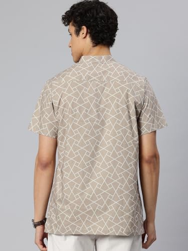Image of Majestic Man Men Slim Fit Ethnic Motifs Cotton Printed Half Sleeve Short Kurta