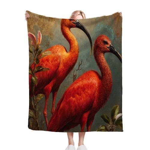Manta tamaño King con flamencos rojos, manta de franela de alta calidad de 86 x 94 pulgadas, se adapta a camas tamaño King como cubrecolchón o capa cálida, cobertura completa, lujo de hotel en