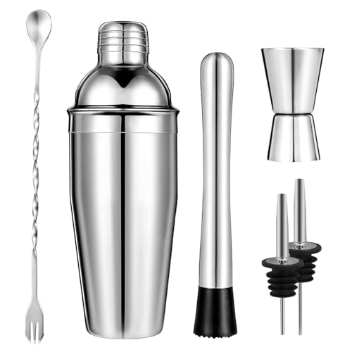 Recopilación de Mezcladores para cócteles para comprar hoy. 41 Utensilios de Bar, Shaker Cocktail Bar Set Kit de Cocteleria de Acero Inoxidable - con Coctelera de cóctel 750ml, Agitador para Hielo, Cuchara de Mezcla, Probeta graduada,...