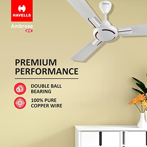 Compare Havells 1200mm Ambrose Energy Saving Ceiling Fan (Pearl White