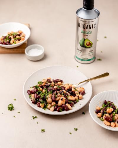Foto von Eat Wholesome Bio-Avocado-Öl, 500ml - Kaltgepresst, Unraffiniert, Hohe Quelle An Omega 9, 100% Rein & Natürlich, Reich An Einfach Ungesättigten Fetten, Hoher Rauchpunkt, Vegan