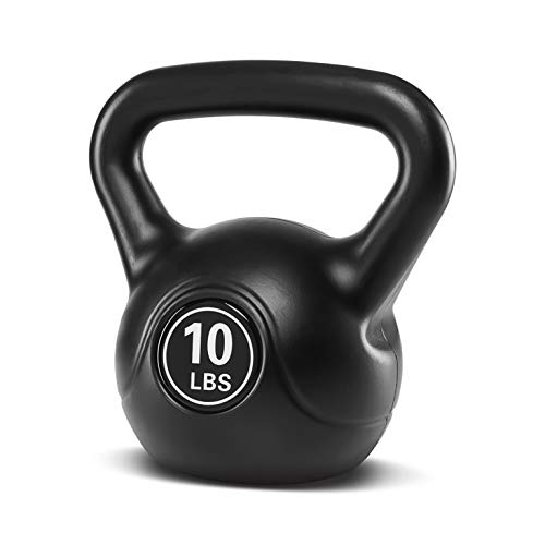 Tko Kettlebell | Dumbbell Weight, Plastic Shell, Soft Neoprene, Home Gym Workouts | Men, Women Core Fitness, Weightlifting, Fat Burning | 8Lb, 10Lb,15Lb, 20Lb Weights (Plastic Shell, 10Lb - Black) #TOP1