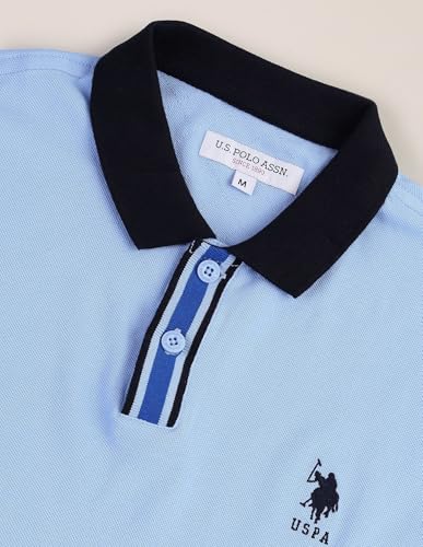 Image of U.S. Polo ASSN. Solid Slim Fit Polo T Shirts for Men - 100% Cotton, Half Sleeve Mens Tshirt