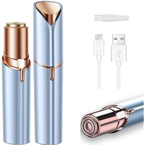 Facial Hair Removal for Women Electric Face Razor Lady Painless Hair Shaver for Face, Underarm, Arm, Bikini Line, Legs with USB Rechargeable (Blue) Cover