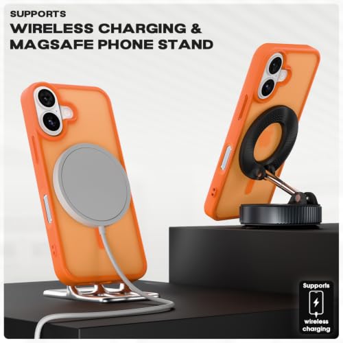 Image of Pikkme Back Cover for iPhone 17 | Mag-Safe Compatible | Smoke Frosted Transparent Matte Finish | Hard PC + Soft TPU | Shockproof | Raised Camera Protection Bumper Case (Orange Smoke Mag-Safe)