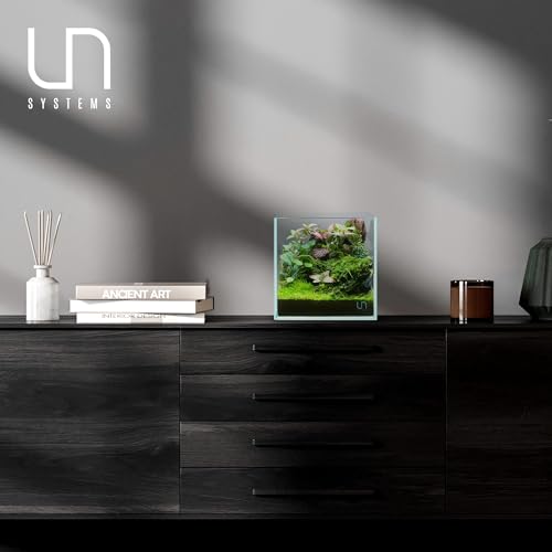 Image of Ultum Nature Systems Ultra Clear Rimless Aquarium - Low Iron Glass Fish Tank with 45 Mitered Edges, 5mm-12mm Thick, Leveling Mat Included (16C, Cube, 1 Gallon)
