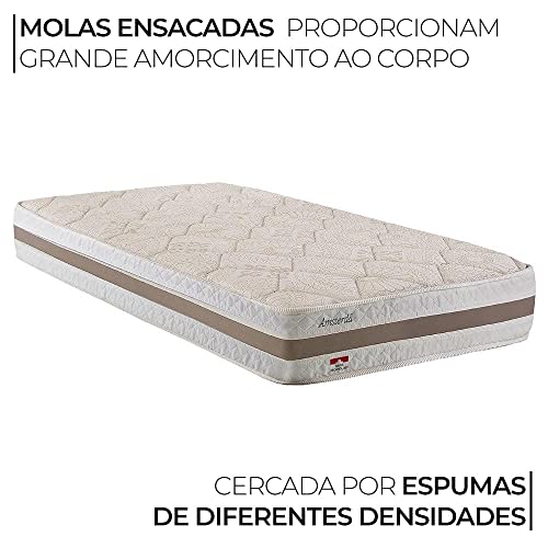 Bicama Solteiro com Cama Auxiliar Herval Amsterdã, Molas Ensacadas, 54x88x188 cm