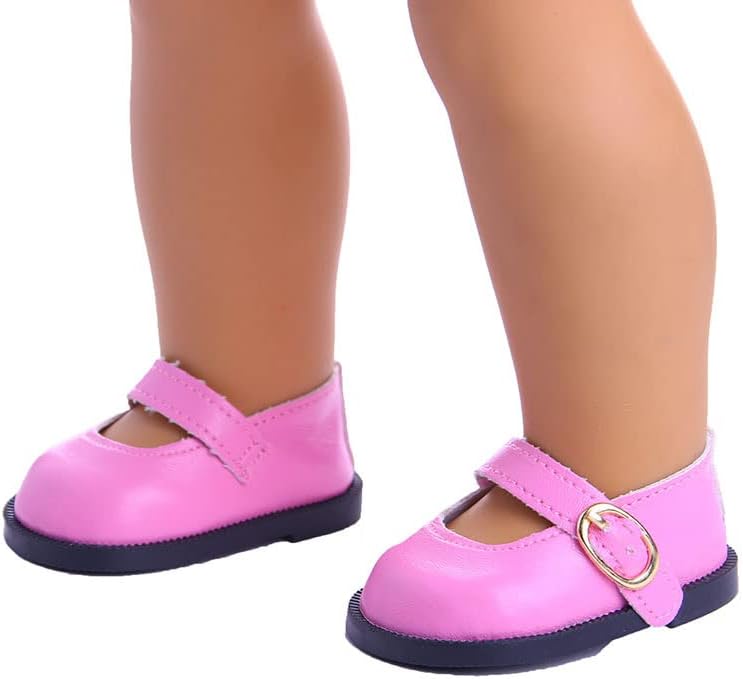 Miniatura 4 de Zapatos de muñeca de 18 pulgadas, 1 par de zapatos de cuero, accesorios de decoración de muñecas de moda, se adapta a muñecas americanas de 18
