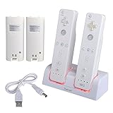 Insten Dual Charging Station with 2 Rechargeable Batteries Compatible with Nintendo Wii / Wii U Remote Control