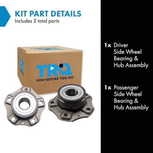 Image of TRQ Rear Left and Right Wheel Bearing and Hub Assembly Set 2 Piece