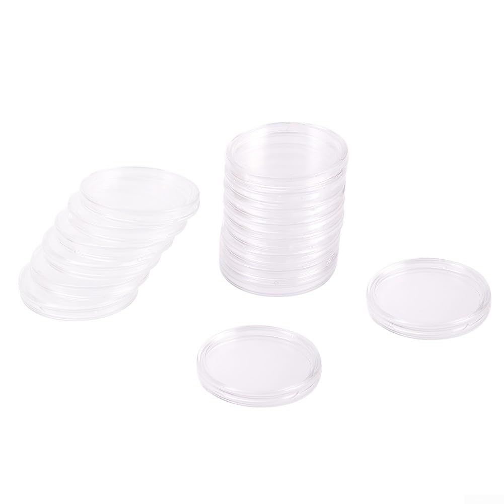 200ps 30 Mm Cajas Redondas Transparentes Soporte De Monedas | Cuotas 200ps 30 Mm Cajas Redondas Transparentes Soporte De Monedas | Cuotas