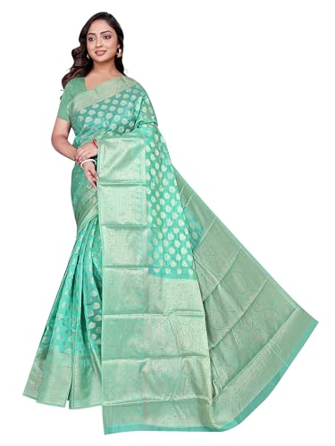 Image of Organza Silk Saree Wedding For Women Banarasi Sadi Original Kanchipuram Pure Rich Pallu Sari With Blouse Piece