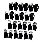 NOLITOY 12 Paar Schwarze Baumwollhandschuhe Arbeitshandschuhe Größem Atmungsaktiv Waschbar Verschleißfest Für Gartenarbeit Und Industrie