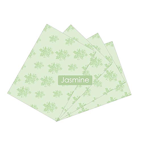 ZYBUX - Scented Drawer Liners - Fragrance for Home Drawers Shelf Liner Wardrobes, Shelves, Cabinets, Dresser and Close, Drawer Liner, Stylish Drawer Lining Paper, 4 Sheets - 43cm x 58cm, Jasmin