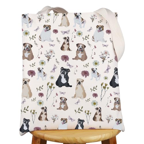 Sac fourre-tout Bulldog anglais en toile pour le quotidien