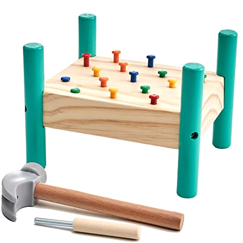Lanttoe Wooden Hammering Pounding Toy - Preschool Educational Toy For Toddlers- Montessori Toys For Toddlers Learning Fine Motor Skills Age 3 - 6 Years Old #TOP2