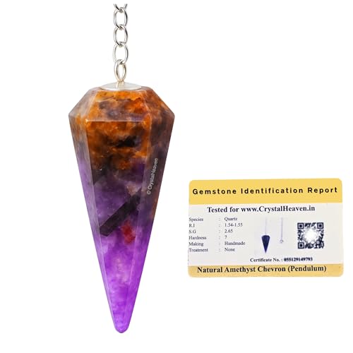 Image of Certified Amethyst Chevron Pendulum Dowsing Tool