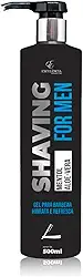 Excelência Shaving For Men, Gel de Barbear com Mentol e Aloe Vera, Hidratante e Refrescante, Preto, 500ml