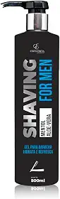 Excelência Shaving For Men, Gel de Barbear com Mentol e Aloe Vera, Hidratante e Refrescante, Preto, 500ml