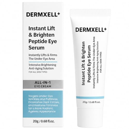 DERMXELL Instant Lift & Brighten Peptide Eye Serum Brightening & Firming Under Eye Care Lightweight Eye Serum for Dark Circles & Puffiness For All Skin Types 20g / 0.68 fl oz (1)