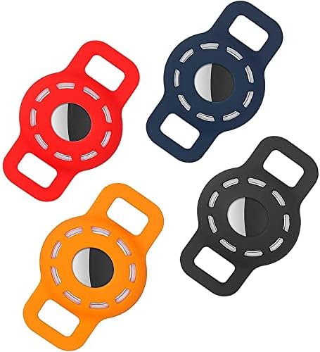 Amaessom Airtag Dog Collar Holder（4 Pack） Protective Airtag Case for Dog Collar，Anti-Lost Air Tag Case Holder Cover Compatible with Cat Dog Collars Loop ，Airtag Pet Holder 1.1 inch Width