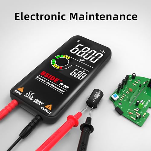 Image of BSIDE Digital Multimeter Color LCD 9999 Counts Auto-Ranging Voltmeter Capacitance Resistance Continuity Frequency Diode Duty Cycle Live Check Voltage Tester with Flashlight